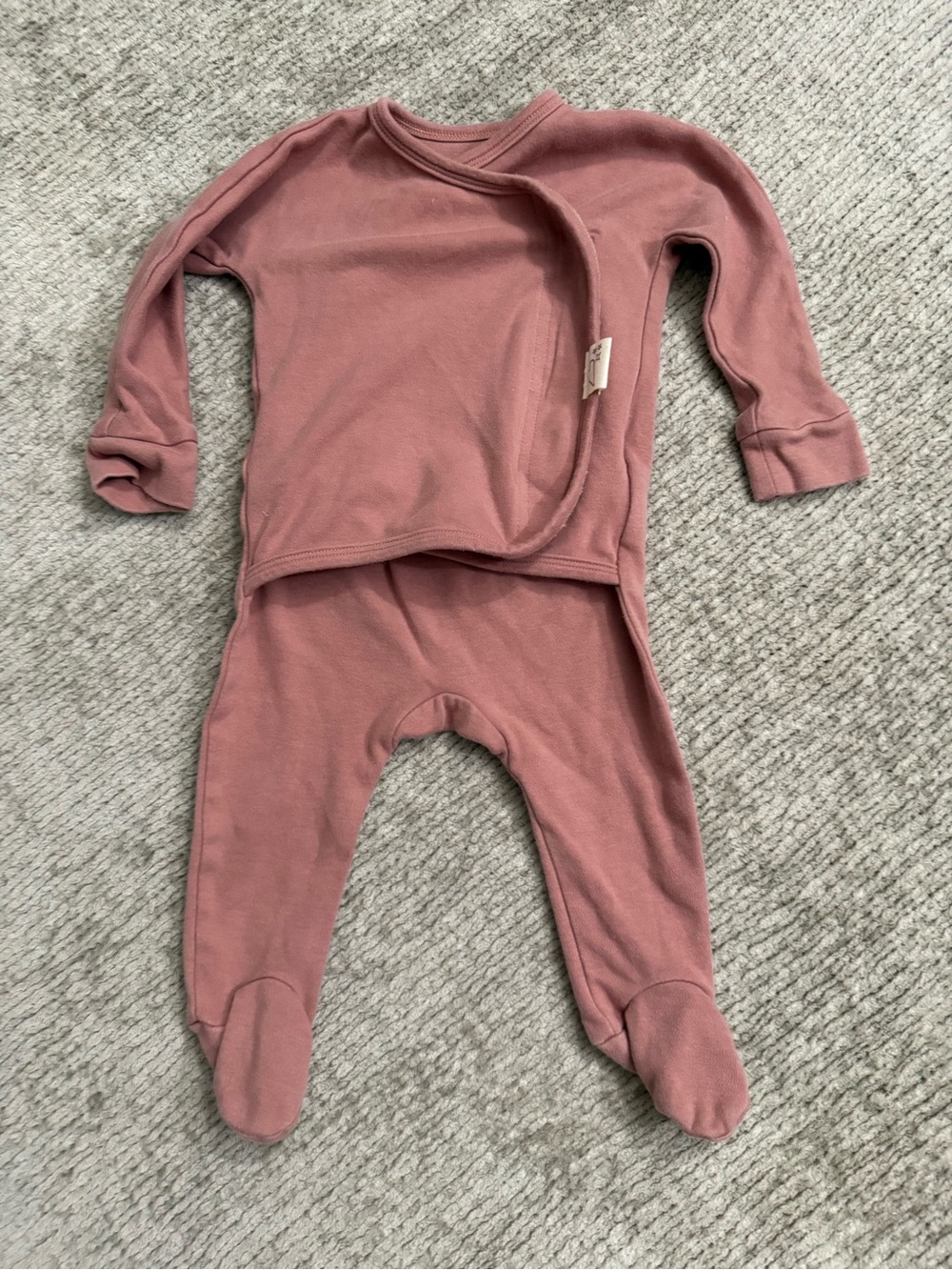 Bonsie 3-6 Months Organic Cotton Footed Wrap Sleeper Dusty Rose